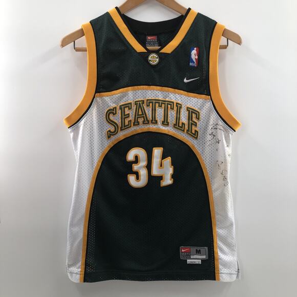 Ray Allen Seattle Sonics Green Nike Swingman Jersey NBA Sewn Youth Size M *READ - Picture 1 of 16